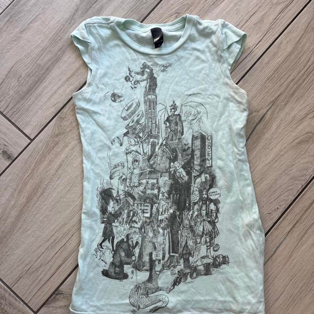 Obey Women's Blue and Green Vest